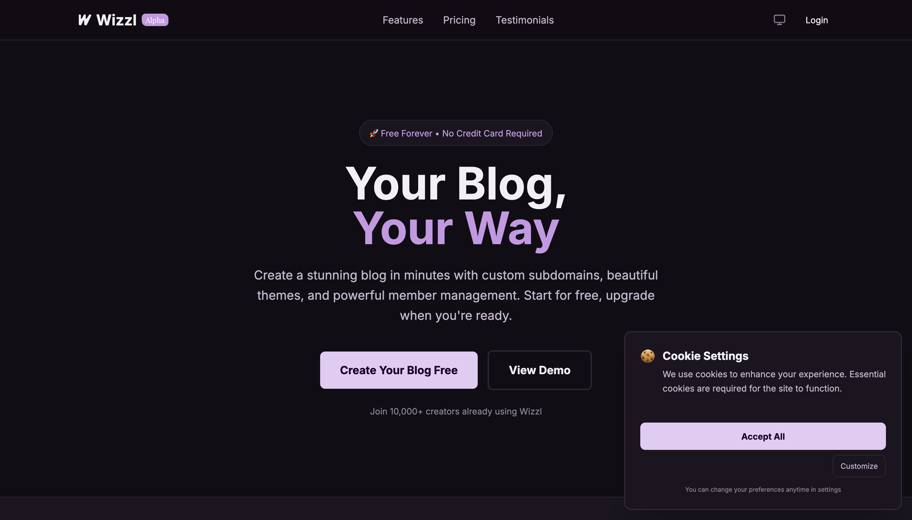 Wizzl project preview
